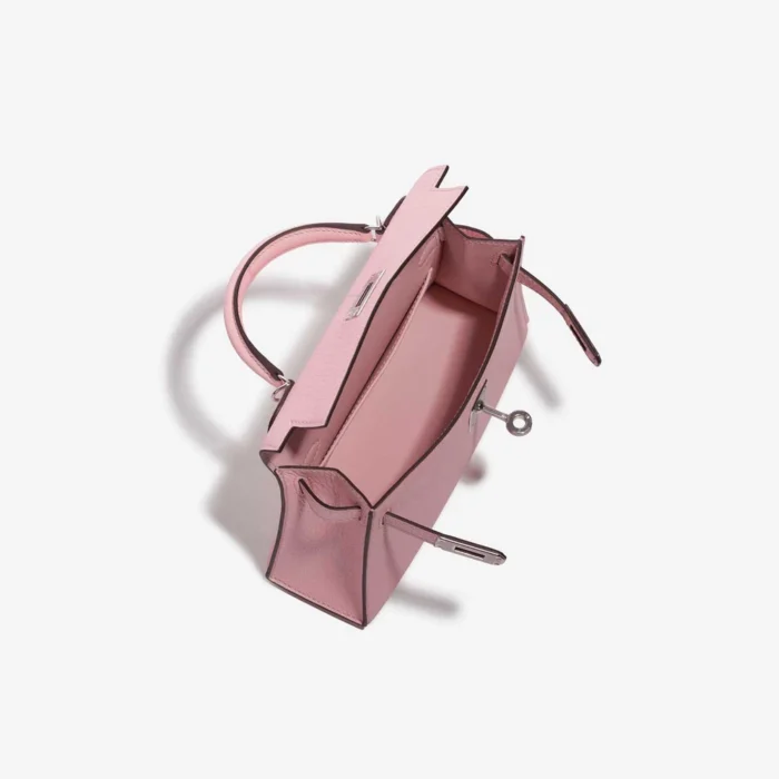 Best Replica Hermès Mini Kelly Chèvre Mysore Rose Sakura PHW - Replica Handbags - Image 5