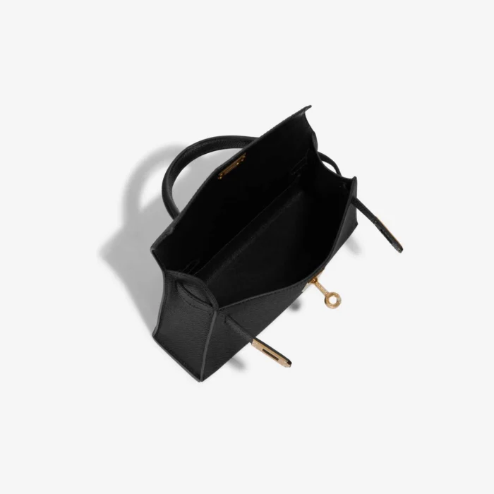 Best Replica Hermès Mini Kelly Epsom Black GHW - Replica Handbags - Image 5