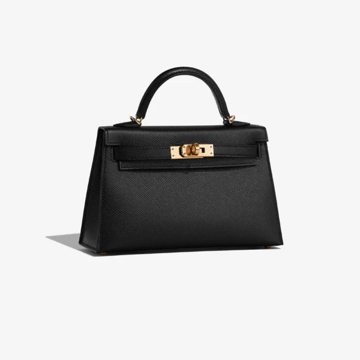 Best Replica Hermès Mini Kelly Epsom Black GHW - Replica Handbags - Image 4