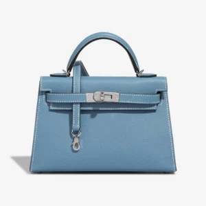 Best Replica Hermès Mini Kelly Epsom Bleu Jean PHW - Replica Handbags