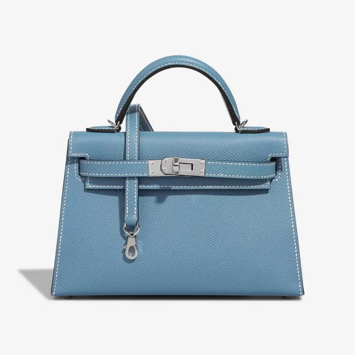 Best Replica Hermès Mini Kelly Epsom Bleu Jean PHW - Replica Handbags
