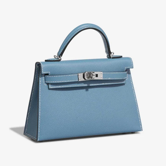 Best Replica Hermès Mini Kelly Epsom Bleu Jean PHW - Replica Handbags - Image 4