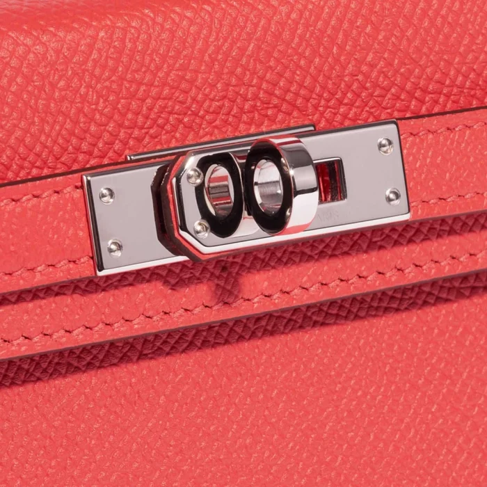 Best Replica Hermès Mini Kelly Epsom Limited Edition Verso Rose Jaipur/Rouge Vif PHW - Replica Handbags - Image 6