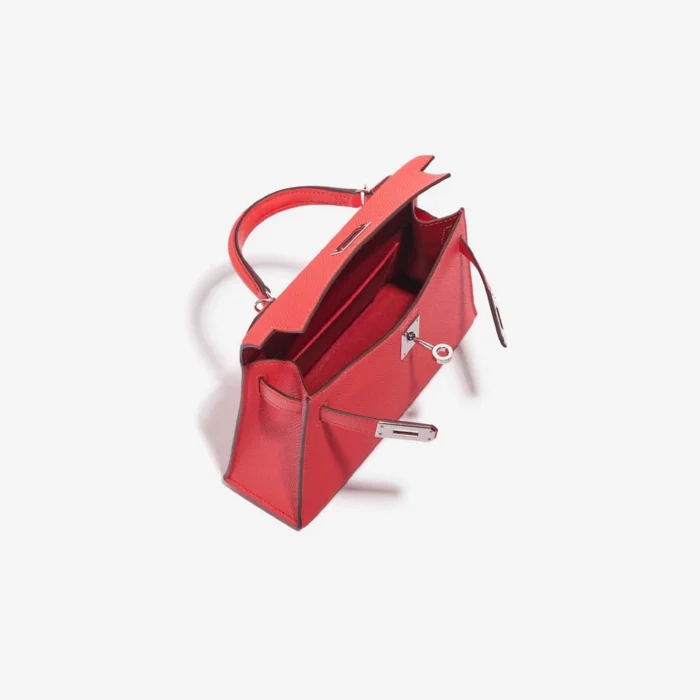 Best Replica Hermès Mini Kelly Epsom Limited Edition Verso Rose Jaipur/Rouge Vif PHW - Replica Handbags - Image 4