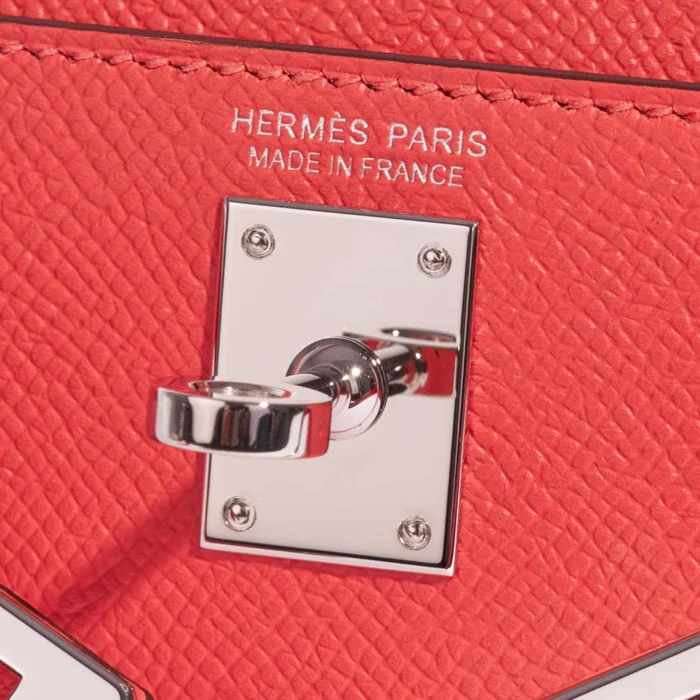 Best Replica Hermès Mini Kelly Epsom Limited Edition Verso Rose Jaipur/Rouge Vif PHW - Replica Handbags - Image 5