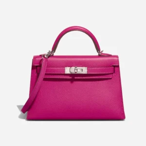 Best Replica Hermès Mini Kelly Epsom Rose Pourpre PHW - Replica Handbags