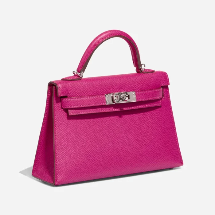 Best Replica Hermès Mini Kelly Epsom Rose Pourpre PHW - Replica Handbags - Image 4