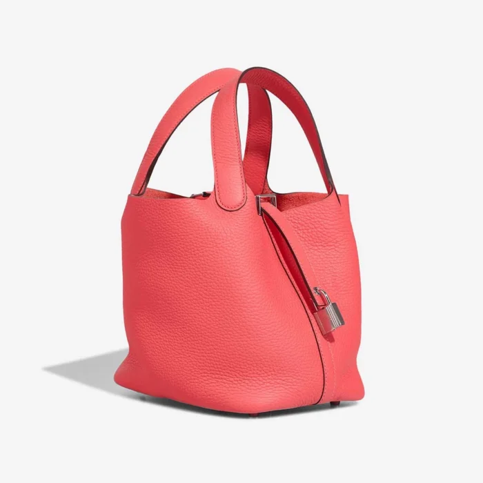 Best Replica Hermès Picotin 18 Clemence Rose Texas PHW - Replica Handbags - Image 4