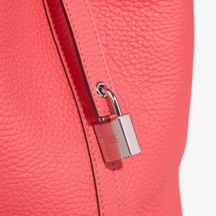 Best Replica Hermès Picotin 18 Clemence Rose Texas PHW - Replica Handbags - Image 6