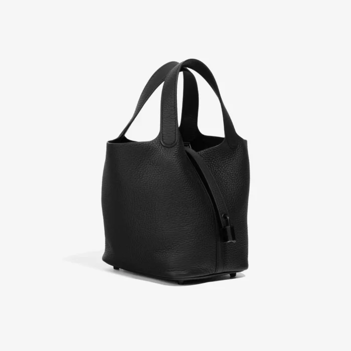 Best Replica Hermès Picotin 18 Clemence So Black RHW - Replica Handbags - Image 4