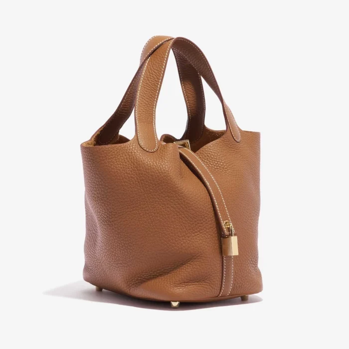 Best Replica Hermès Picotin 18 Taurillon Clemence Gold GHW - Replica Handbags - Image 4
