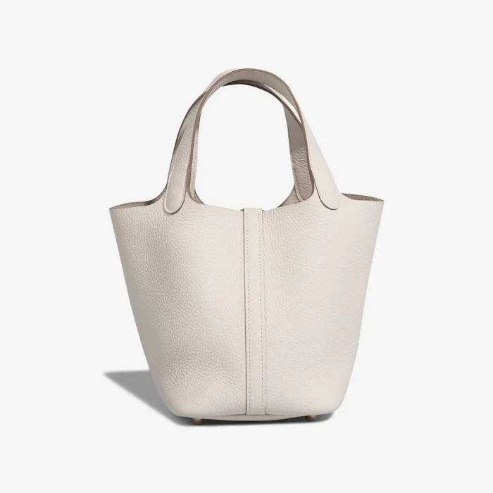 Best Replica Hermès Picotin 18 Taurillon Clemence Gris Pale GHW - Replica Handbags - Image 3
