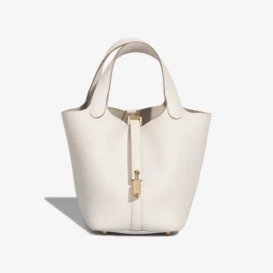 Best Replica Hermès Picotin 18 Taurillon Clemence Gris Pale GHW - Replica Handbags
