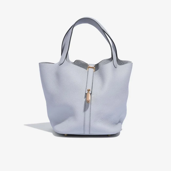 Best Replica Hermès Picotin 22 Clemence Blue Pale GHW