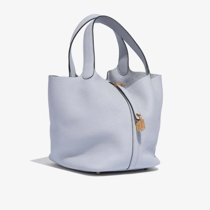 Best Replica Hermès Picotin 22 Taurillon Clemence Blue Pale GHW - Replica Handbags - Image 5