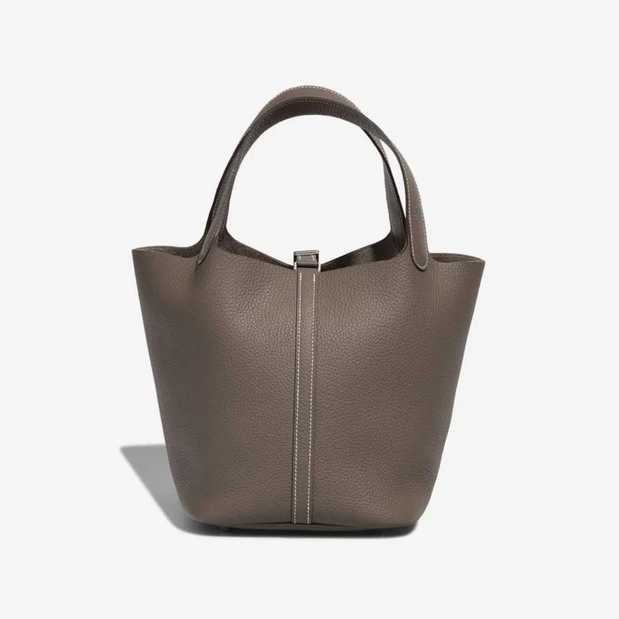 Best Replica Hermès Picotin 22 Taurillon Clemence Etoupe PHW - Replica Handbags - Image 3
