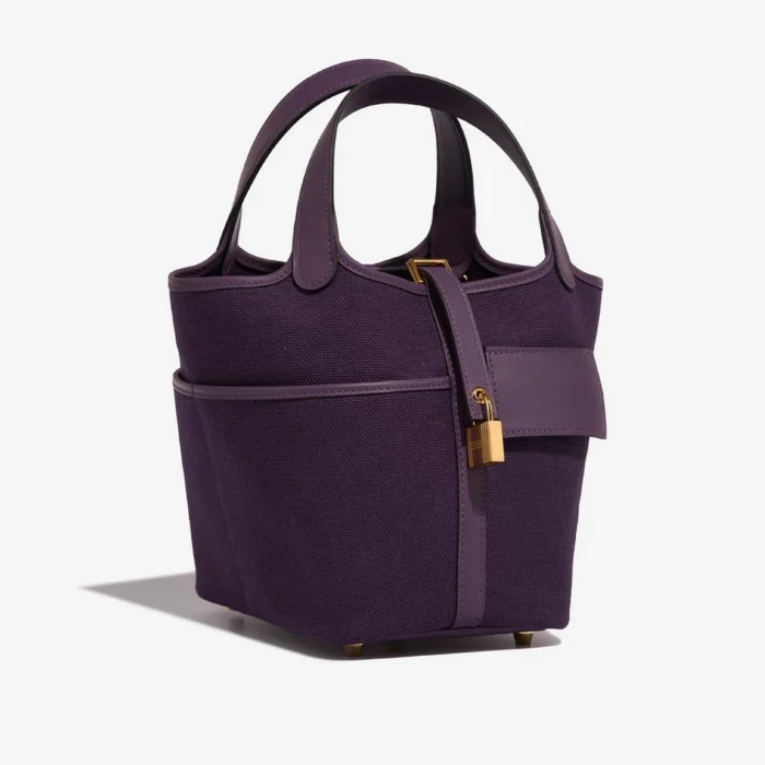 Best Replica Hermès Picotin Cargo 18 Toile Goeland/Swift Raisin/Cassis GHW - Replica Handbags - Image 5