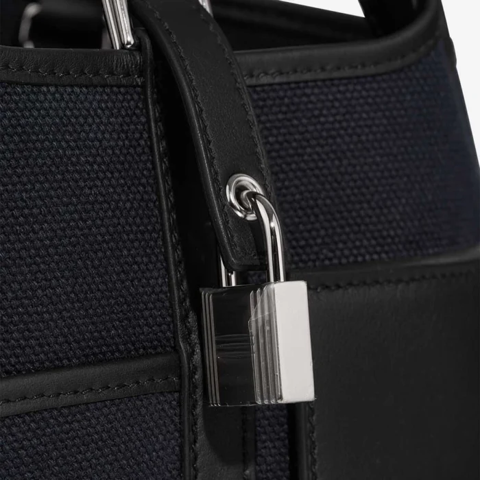 Best Replica Hermès Picotin Cargo 18 Toile/Swift Black/Bleu Marine PHW - Replica Handbags - Image 6