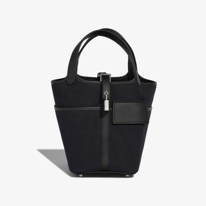 Best Replica Hermès Picotin Cargo 18 Toile/Swift Black/Bleu Marine PHW - Replica Handbags