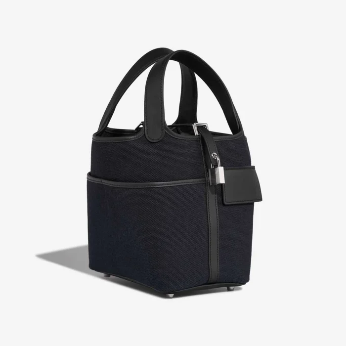 Best Replica Hermès Picotin Cargo 18 Toile/Swift Black/Bleu Marine PHW - Replica Handbags - Image 5