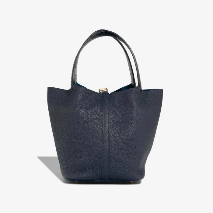 Best Replica Hermès Picotin Touch 22 Taurillon Clemence/Alligator Mississippiensis Bleu Nuit/Bleu Marine GHW - Replica Handbags - Image 3