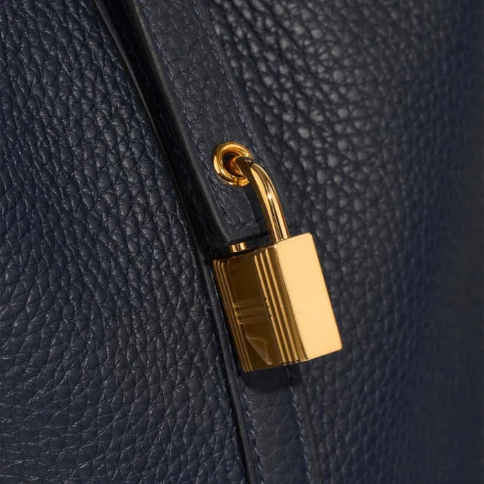 Best Replica Hermès Picotin Touch 22 Taurillon Clemence/Alligator Mississippiensis Bleu Nuit/Bleu Marine GHW - Replica Handbags - Image 6
