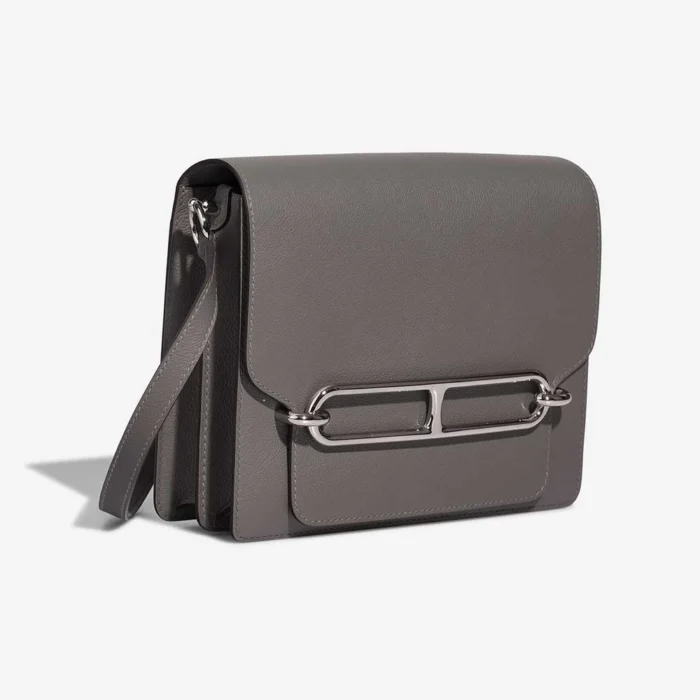Best Replica Hermès Roulis 23 Clemence Gris Meyer PHW - Replica Handbags - Image 5