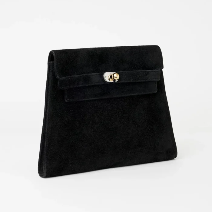 Best Replica Hermès Vintage Kelly Doblis Noir Evening Envelope GHW - DLF - Image 4