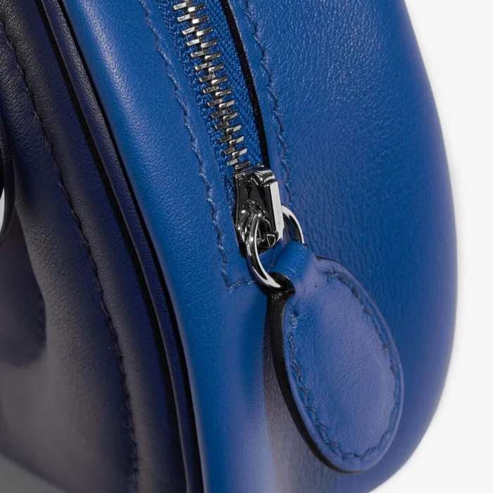 Hermès Replica Banane In-the-Loop Swift Blue Saphir/Blue France/Black PHW - DLF - Image 6