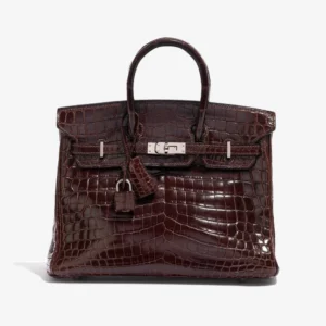 Birkin 25 Niloticus Crocodile in Cocoa with Palladium Hardware