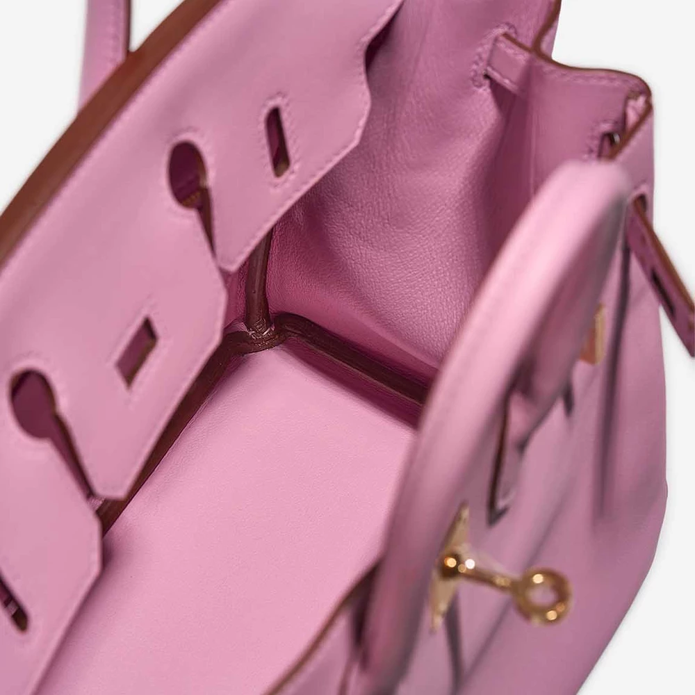 Birkin 25 Mauve Sylvestre Swift Leather with Gold Hardware - Image 5
