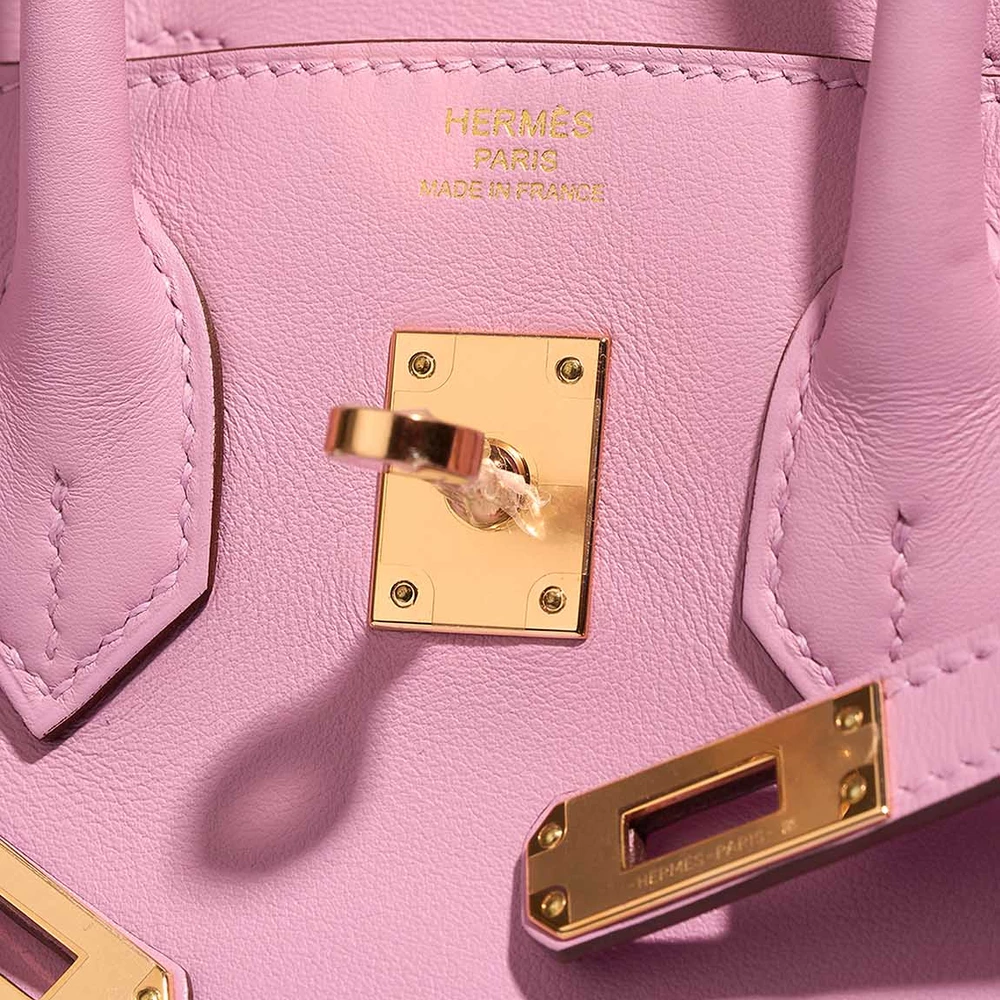 Birkin 25 Mauve Sylvestre Swift Leather with Gold Hardware - Image 6