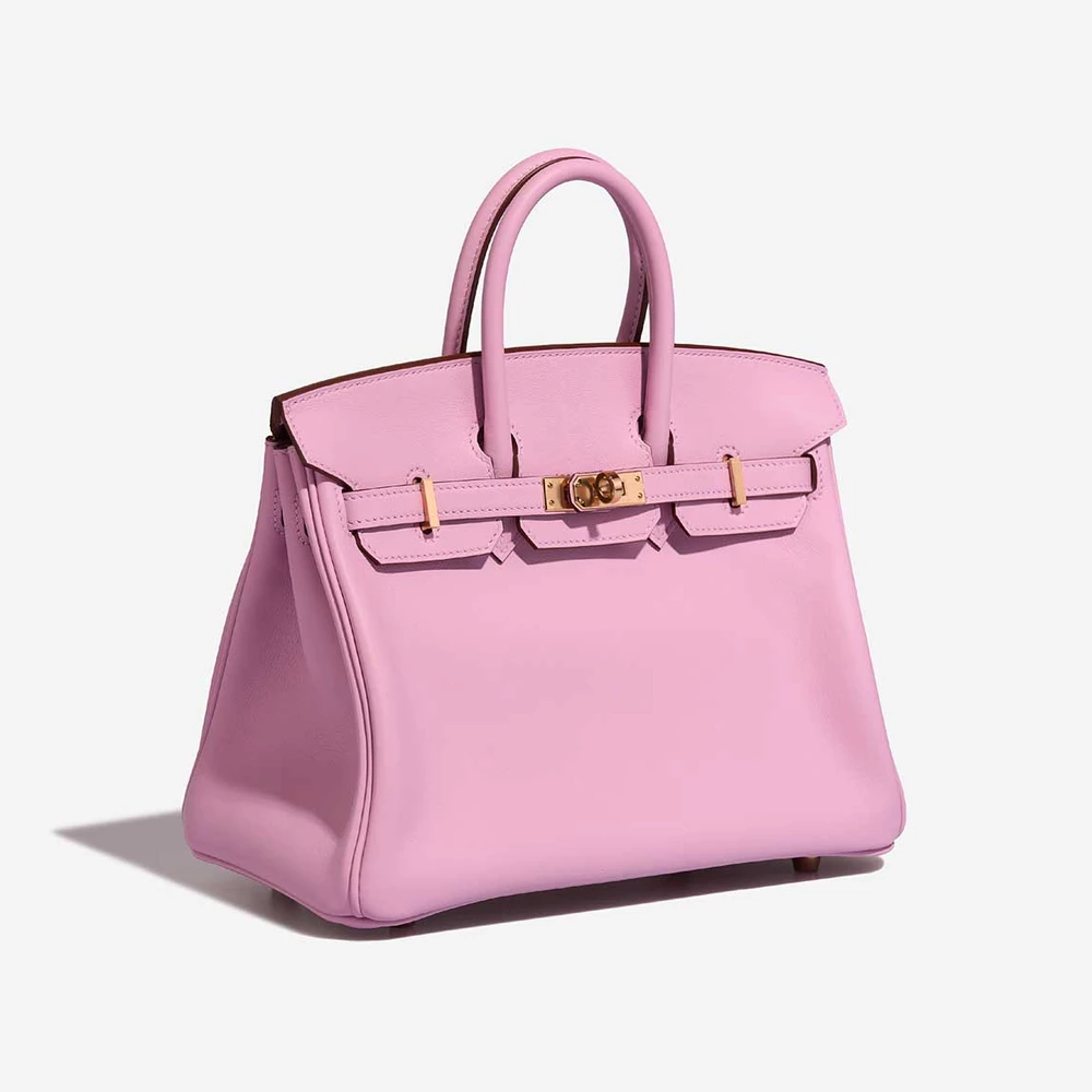Birkin 25 Mauve Sylvestre Swift Leather with Gold Hardware - Image 4