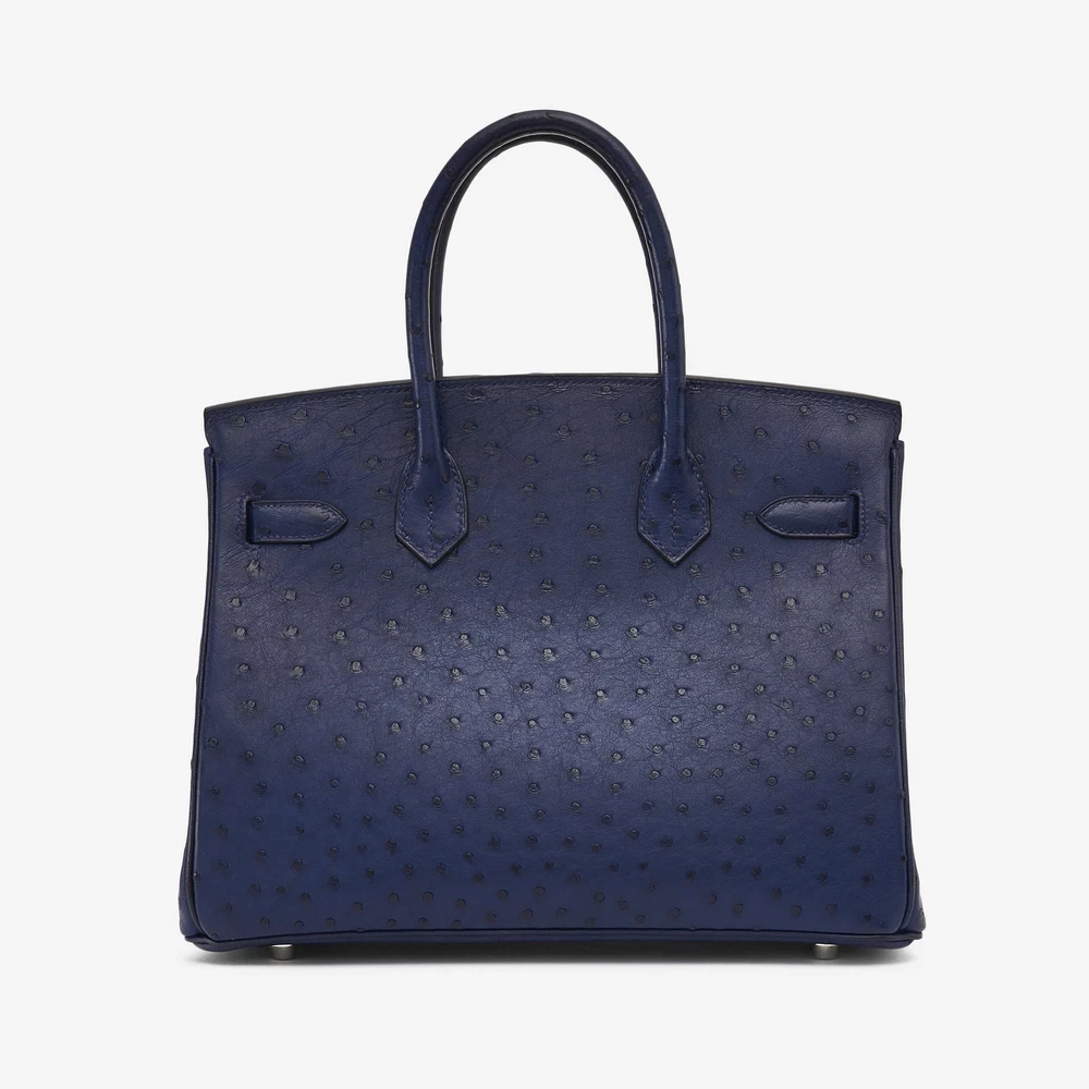 Hermès Birkin 30 Bleu Iris Ostrich with Palladium Hardware - Image 2