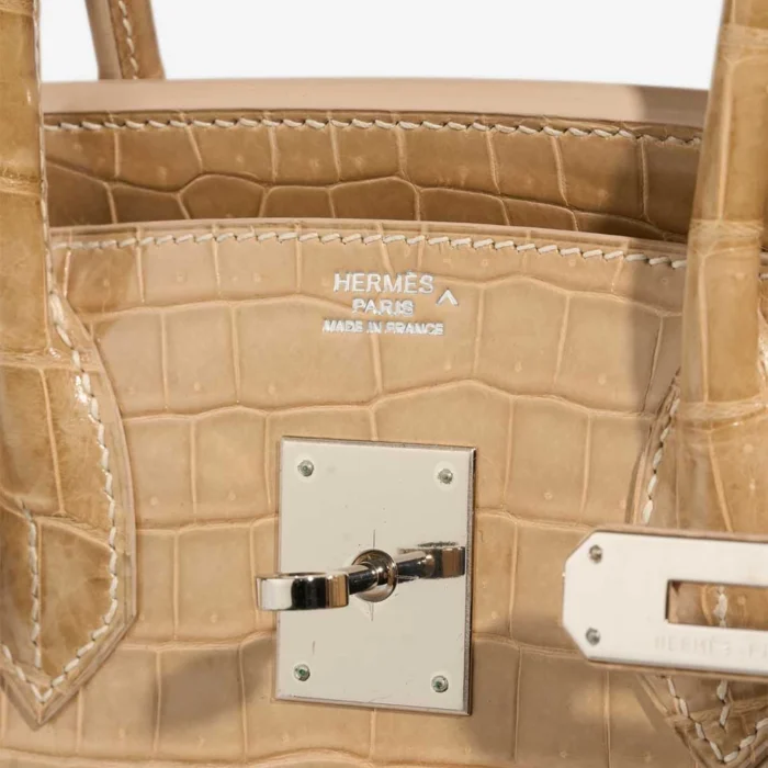Hermès Replica Birkin 30 Porosus Crocodile Poussiere GHW - DLF - Image 6