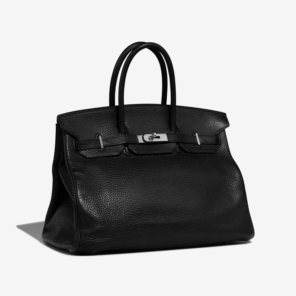 Luxury Black Clemence Birkin 35 with Palladium Hardware - Image 4