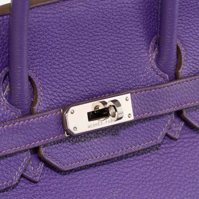 Hermès Replica Birkin 35 Clemence Ultraviolet PHW - DLF - Image 6