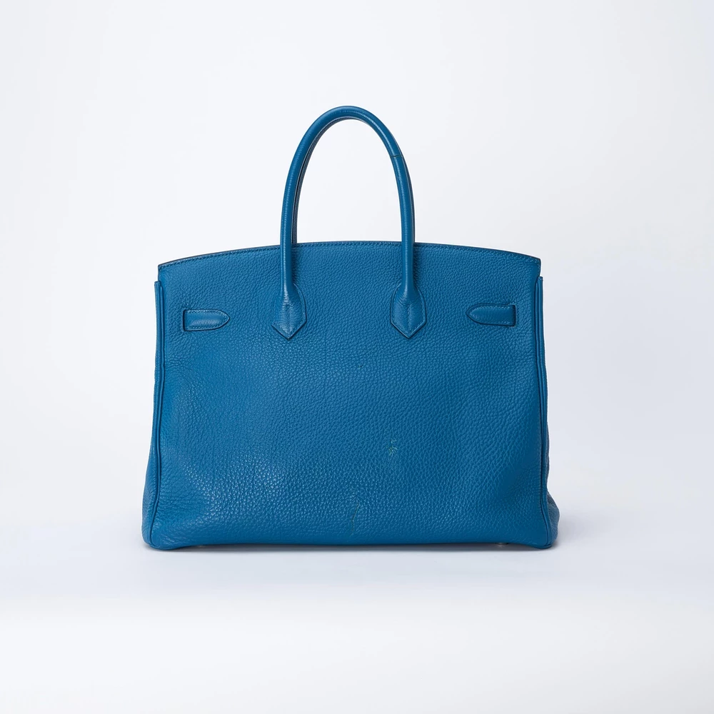 Hermès Replica Birkin 35 Epsom Blue Thalassa PHW - Replica Handbags - Image 2