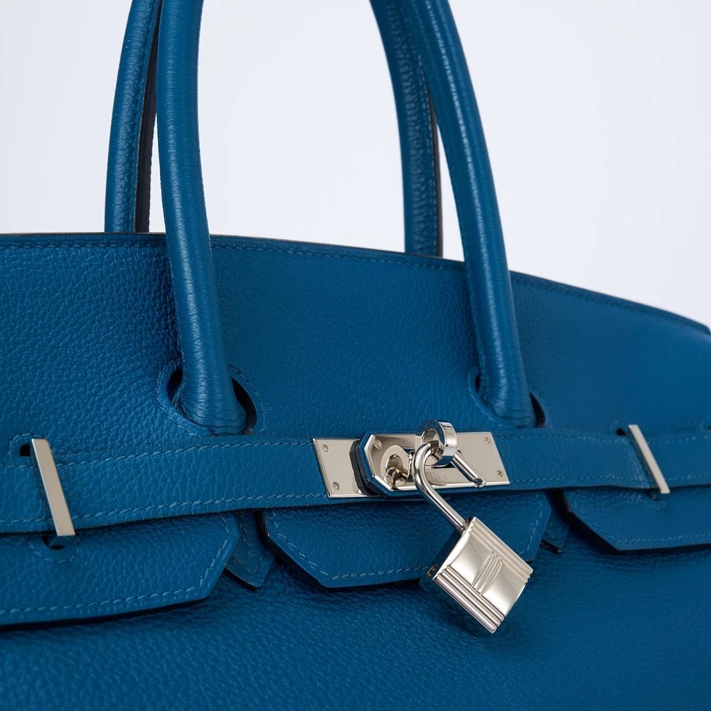 Hermès Replica Birkin 35 Epsom Blue Thalassa PHW - Replica Handbags - Image 6