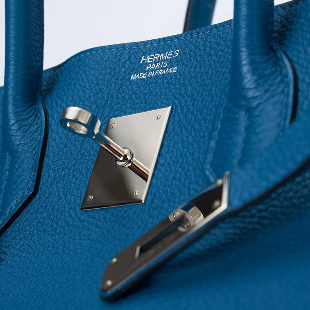 Hermès Replica Birkin 35 Epsom Blue Thalassa PHW - Replica Handbags - Image 5