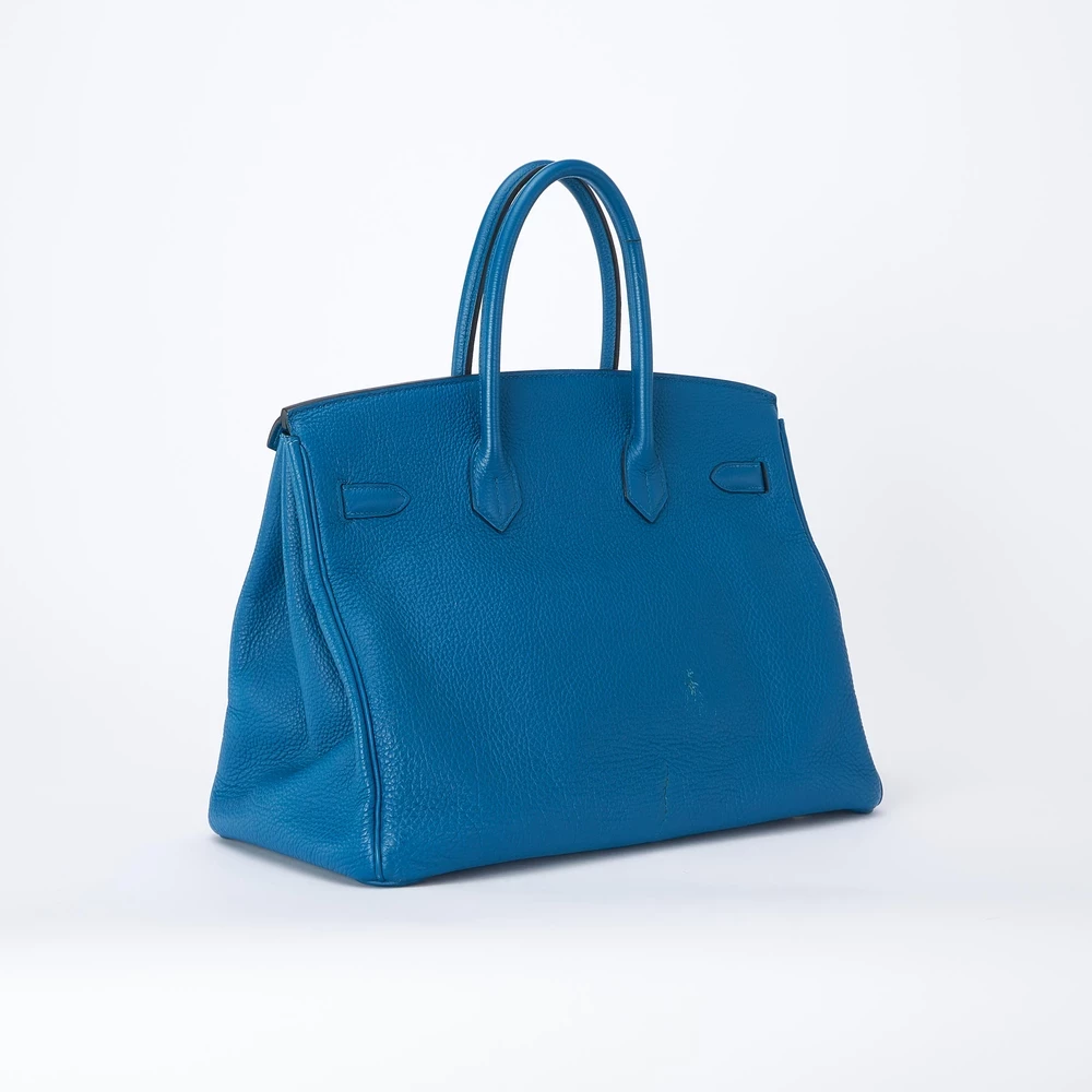 Hermès Replica Birkin 35 Epsom Blue Thalassa PHW - Replica Handbags - Image 3