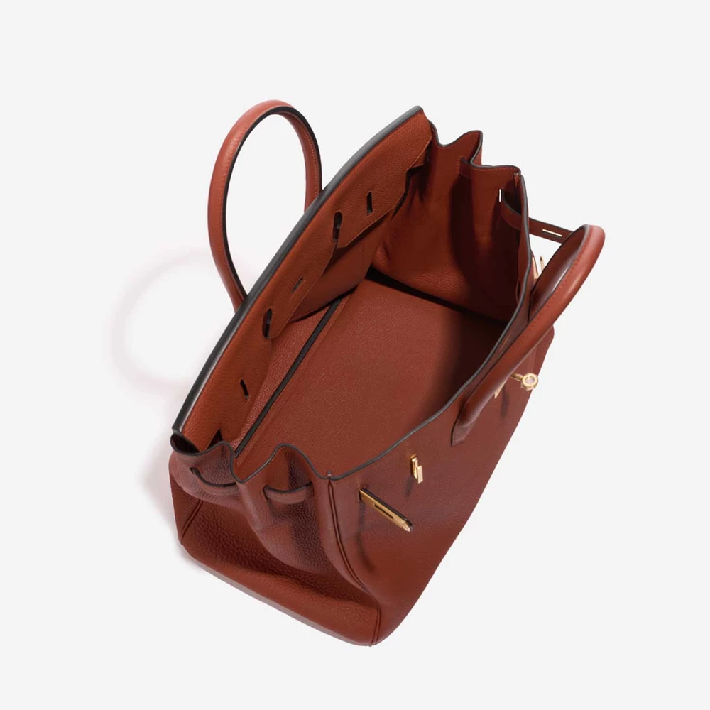 Birkin 35 Handbag in Cuivre Togo Leather with Gold Hardware - Image 5