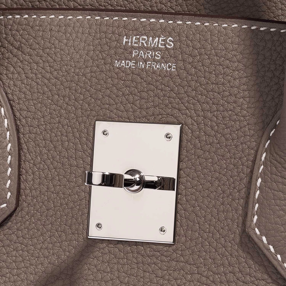 Birkin 35 in Étoupe Togo Leather with Palladium Hardware - Image 6