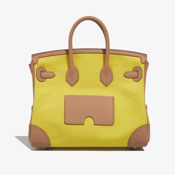 Hermès Replica Birkin Cargo 25 Toile/Swift Jaune Citron/Chai PHW - DLF - Image 2