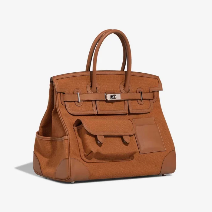 Hermès Replica Birkin Cargo 35 Toile Goeland/Swift Gold PHW - DLF - Image 4