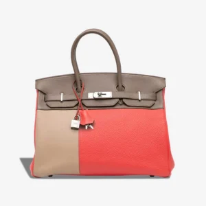 Hermès Replica Birkin Cascade 35 Swift/Clemence Rose Jaipur/Etoupe/Argile PHW - DLF