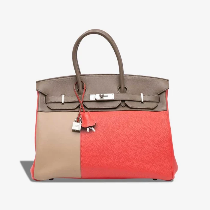 Hermès Replica Birkin Cascade 35 Swift/Clemence Rose Jaipur/Etoupe/Argile PHW - DLF