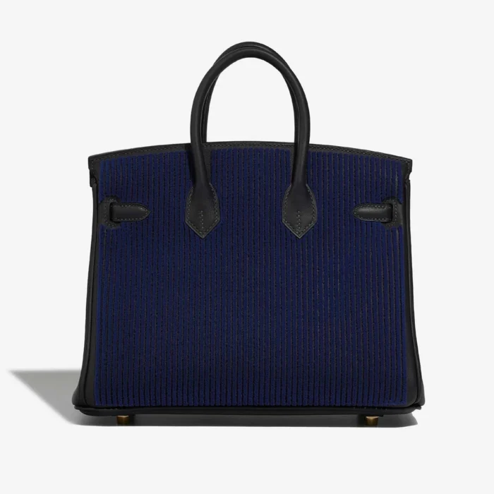 Hermès Replica Birkin Côte à Côte Tuffetage 25 Swift Caban/Bleu Saphir GHW - DLF - Image 2