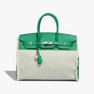 Hermès Replica Birkin Fray 35 Toile/Swift Menthe PHW - DLF