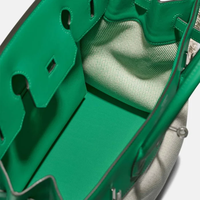 Hermès Replica Birkin Fray 35 Toile/Swift Menthe PHW - DLF - Image 5